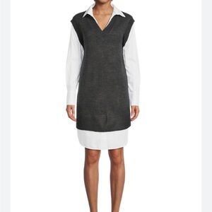 Calvin Klein Layered Sweater shirt dress